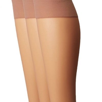 Calvin Klein Perfect Essentials Sheer Knee Hi, 3 Pair Pack, Nude, OS ESF17176